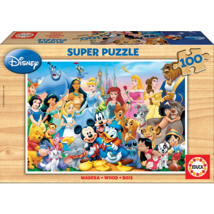EDUCA Dřevěné puzzle Báječný svět Disney 100 dílků 197