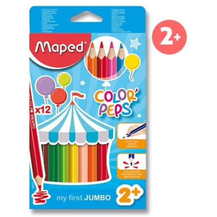MAPED Pastelky trojboké Jumbo Color'Peps 12ks 24015