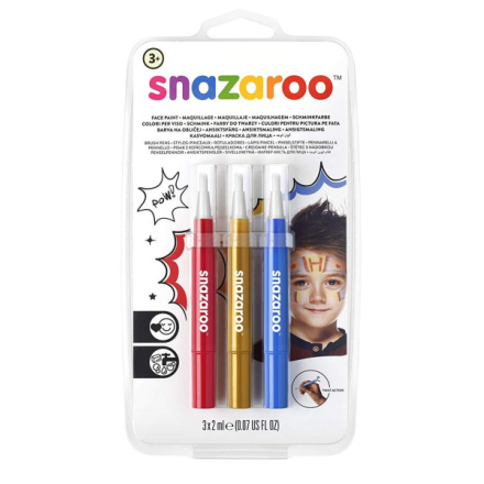 SNAZAROO Štětce Brush Pen s barvami na obličej - Dobrodružství 24844