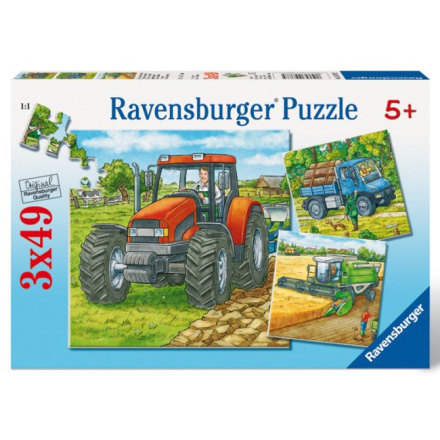 RAVENSBURGER Puzzle Zemědělské stroje 3x49 dílků 4205