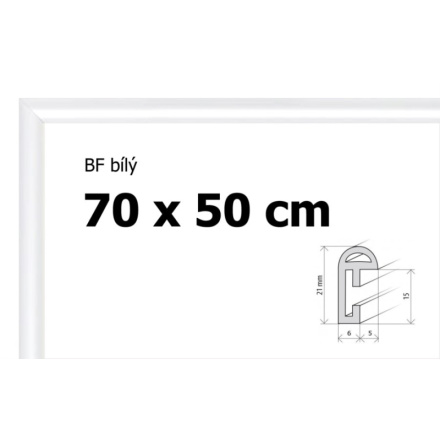 BFHM Plastový rám na puzzle 70x50cm - bílý 4394