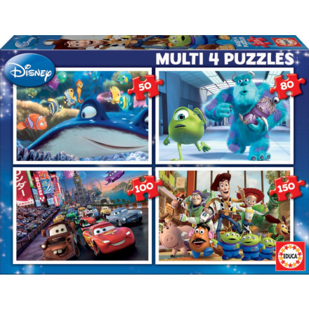 EDUCA Puzzle Disney Pixar Mix 4v1 (50,80,100,150 dílků) 4587