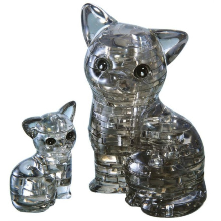 HCM KINZEL 3D Crystal puzzle Kočka s koťátkem 49 dílků 4730