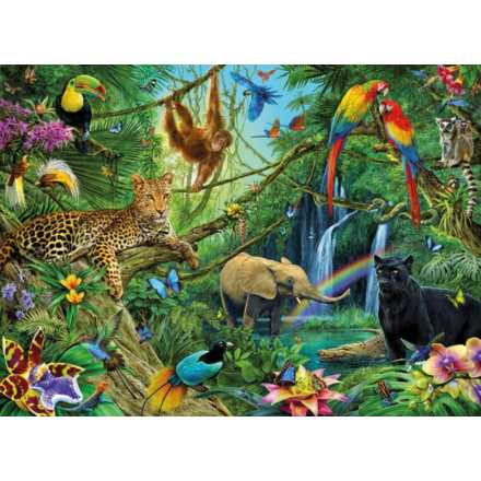 RAVENSBURGER Puzzle Zvířata v džungli XXL 200 dílků 5216