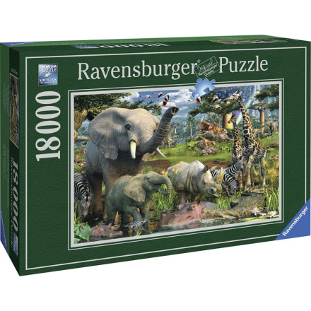 RAVENSBURGER Puzzle Zvířata u zdroje vody 18000 dílků 704