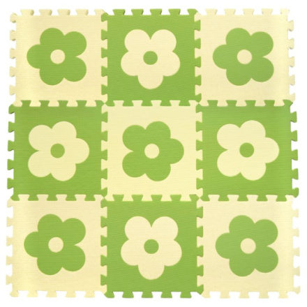 Pěnové BABY puzzle Zelené kytičky B (29,5x29,5) 7114 , 9dílů