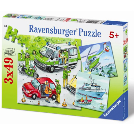 RAVENSBURGER Puzzle Policie v akci 3x49 dílků 7839