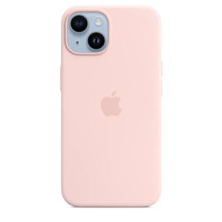 APPLE iPhone 14 Silicone Case with MS - Chalk Pink, MPRX3ZM/A