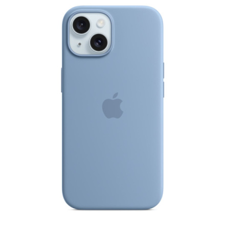 APPLE iPhone 15+ Silicone Case with MS - Winter Blue, MT193ZM/A