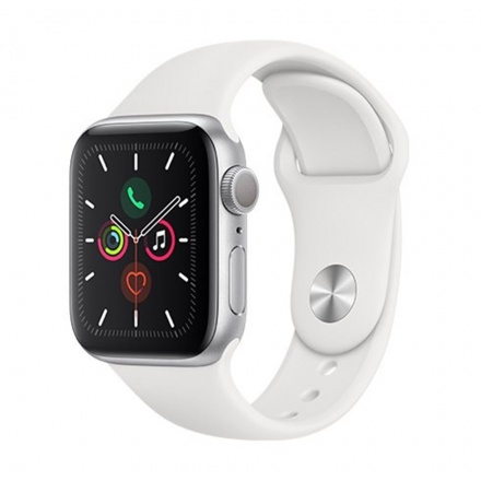 Apple Watch S5, 44mm, Silver/ White SB - S/M & M/L, MWVD2HC/A