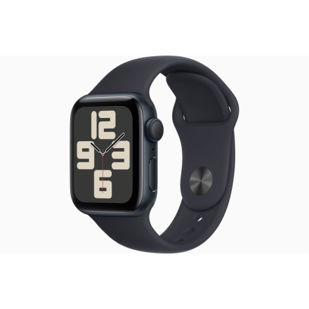 Apple Watch SE/44mm/Midnight/Sport Band/Midnight/-S/M, MRE73QC/A