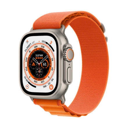 Apple Watch Ultra/49mm/Titan/Sport Band/Orange Alpine, MNHH3CS/A