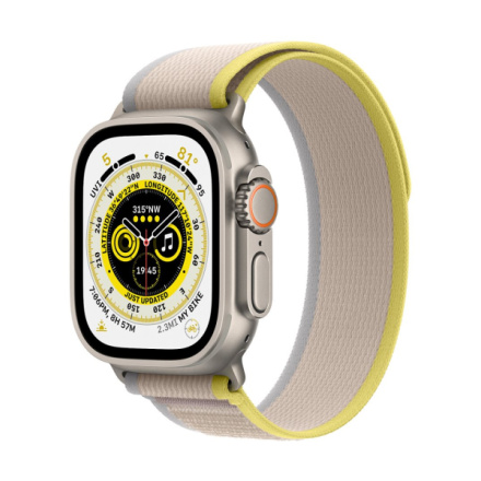 Apple Watch Ultra/49mm/Titan/Sport Band/Yellow-Beige Trail, MNHK3CS/A