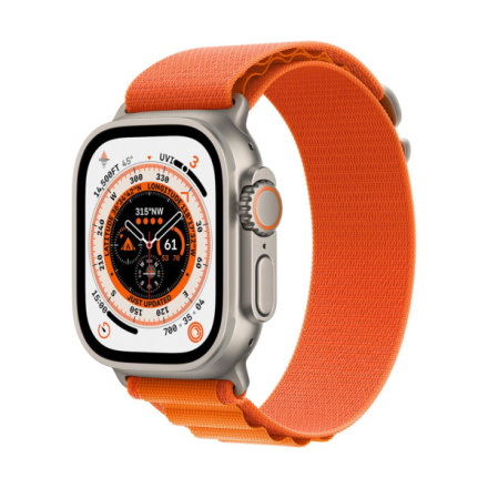 Apple Watch Ultra/49mm/Titan/Sport Band/Orange Alpine, MQFL3CS/A