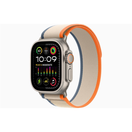 Apple Watch Ultra 2/49mm/Titan/Sport Band/Orange-Beige Trail/-S/M, MRF13CS/A