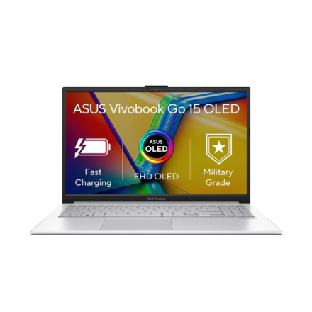 ASUS Vivobook Go 15 OLED/E1504FA/R5-7520U/15,6"/FHD/8GB/512GB SSD/AMD int/W11H/Silver/2R, E1504FA-OLED013W
