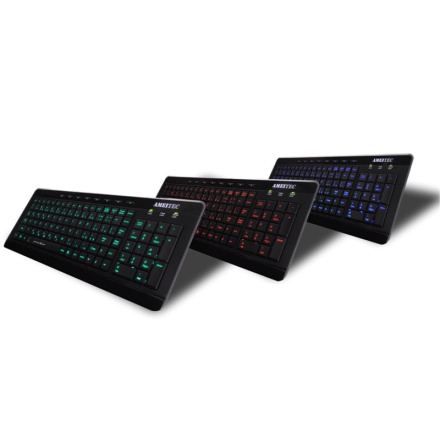 EXACTGAME AMEI Keyboard AM-K3001R Professional Letter Red Illuminated Keyboard (CZ layout), AMEI AM-K3001R