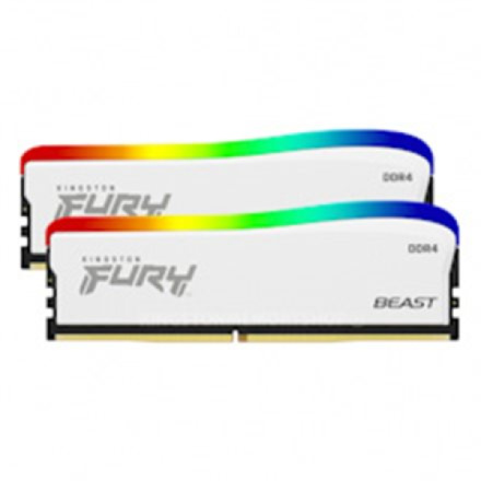 Kingston FURY Beast White/DDR4/16GB/3600MHz/CL17/2x8GB/RGB/White, KF436C17BWAK2/16