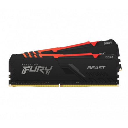 Kingston FURY Beast/DDR4/16GB/2666MHz/CL16/2x8GB/RGB/Black, KF426C16BB2AK2/16