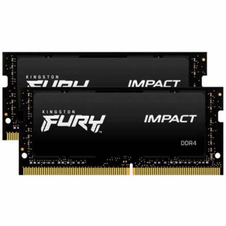 Kingston FURY Impact/SO-DIMM DDR4/32GB/2666MHz/CL16/2x16GB/Black, KF426S16IBK2/32