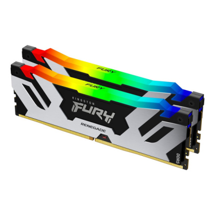 Kingston FURY Renegade/DDR5/64GB/6000MHz/CL32/2x32GB/RGB/Black/Silv, KF560C32RSAK2-64