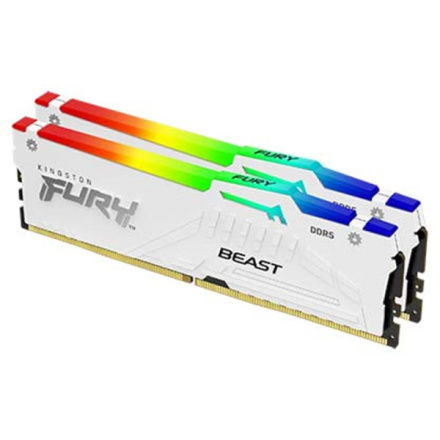 Kingston FURY Beast White/DDR5/32GB/5200MHz/CL40/2x16GB/RGB/White, KF552C40BWAK2-32