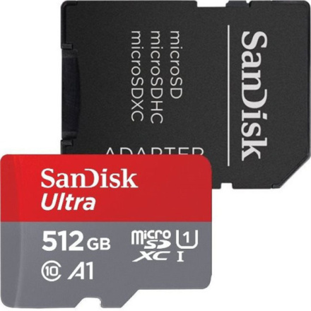 SanDisk Ultra/micro SDXC/512GB/150MBps/UHS-I U1 / Class 10/+ Adaptér, SDSQUAC-512G-GN6MA