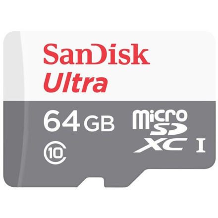 SanDisk Ultra/micro SDXC/64GB/100MBps/UHS-I U1 / Class 10, SDSQUNR-064G-GN3MN