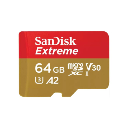 SanDisk Extreme/micro SDXC/64GB/170MBps/UHS-I U3 / Class 10/+ Adaptér, SDSQXAH-064G-GN6MA