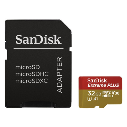 SanDisk Extreme PLUS/micro SDHC/32GB/95MBps/UHS-I U3 / Class 10/+ Adaptér, SDSQXBG-032G-GN6MA