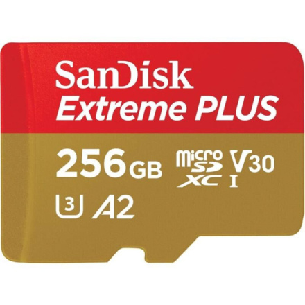 SanDisk Extreme PLUS/micro SDXC/256GB/200MBps/UHS-I U3 / Class 10/+ Adaptér, SDSQXBD-256G-GN6MA