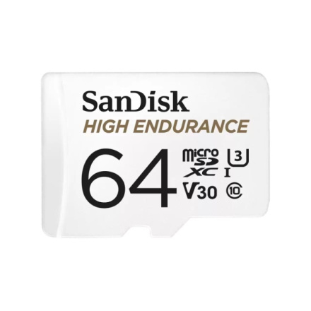 SanDisk High Endurance/micro SDXC/64GB/100MBps/UHS-I U3 / Class 10/+ Adaptér, SDSQQNR-064G-GN6IA