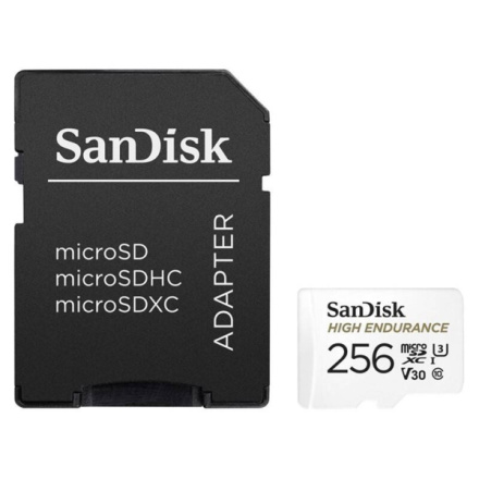 SanDisk High Endurace/micro SDXC/256GB/100MBps/Class 10/+ Adaptér/Bílá, SDSQQNR-256G-GN6IA
