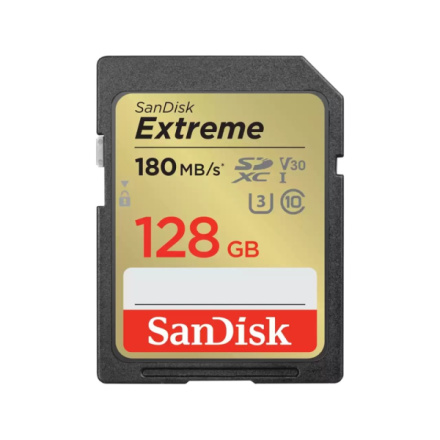 SanDisk Extreme/SDXC/128GB/180MBps/UHS-I U3 / Class 10, SDSDXVA-128G-GNCIN