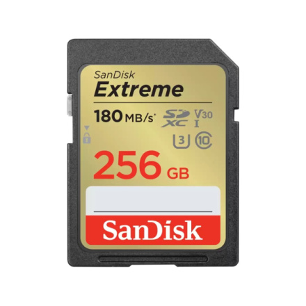 SanDisk Extreme/SDXC/256GB/180MBps/UHS-I U3 / Class 10, SDSDXVV-256G-GNCIN