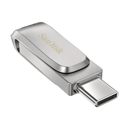 SanDisk Ultra Dual Drive Luxe/256GB/150MBps/USB 3.1/USB-A + USB-C/Stříbrná, SDDDC4-256G-G46