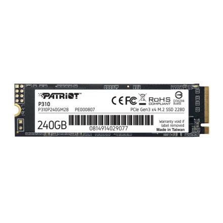PATRIOT P310/240GB/SSD/M.2 NVMe/3R, P310P240GM28