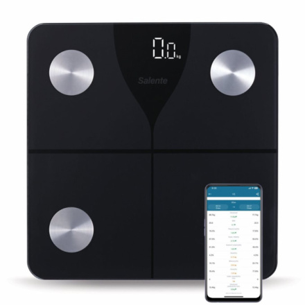 EVOLVEO Salente SlimFit, osobní diagnostická fitness váha, Bluetooth, černá, SLIMFIT-BK