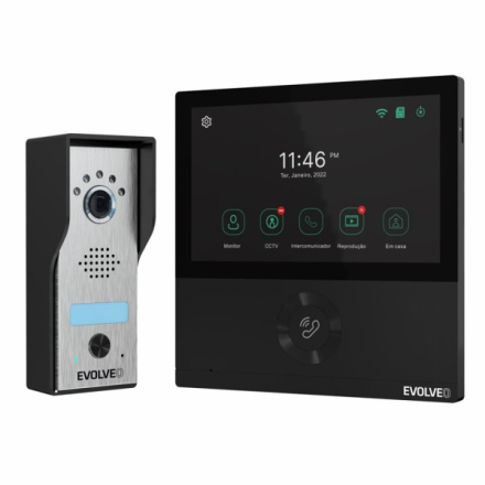 EVOLVEO DoorPhone AHD7, Sada domácího WiFi videotelefonu s ovládáním brány nebo dveří, černý monitor, DPAHD7-B