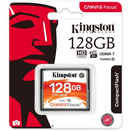 128GB CompactFlash Canvas Focus Kingston, CFF/128GB