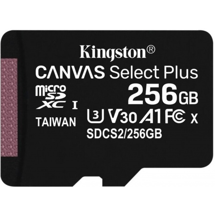 Kingston Canvas Select Plus A1/micro SDXC/256GB/100MBps/UHS-I U1 / Class 10, SDCS2/256GBSP