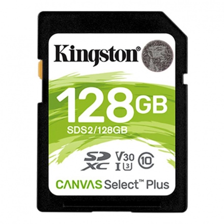 Kingston Canvas Select Plus U3/SDXC/128GB/100MBps/UHS-I U3 / Class 10, SDS2/128GB