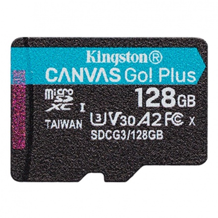 Kingston Canvas Go Plus A2/micro SDXC/128GB/170MBps/UHS-I U3 / Class 10, SDCG3/128GBSP