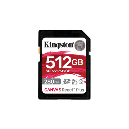 Kingston Canvas React Plus/SDHC/512GB/UHS-II U3 / Class 10, SDR2V6/512GB