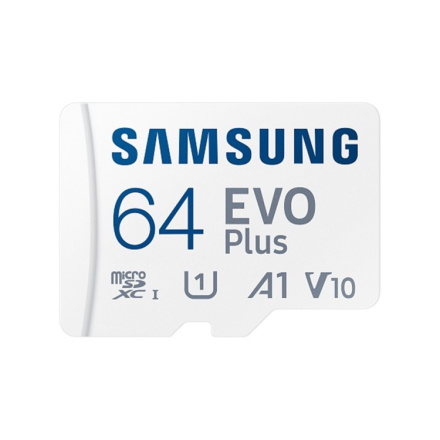 Samsung EVO Plus/micro SDXC/64GB/UHS-I U1 / Class 10/+ Adaptér/Bílá, MB-MC64SA/EU