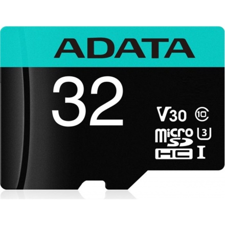 ADATA V30G/micro SDHC/32GB/95MBps/UHS-I U3 / Class 10/+ Adaptér, AUSDH32GUI3V30SA2-RA1