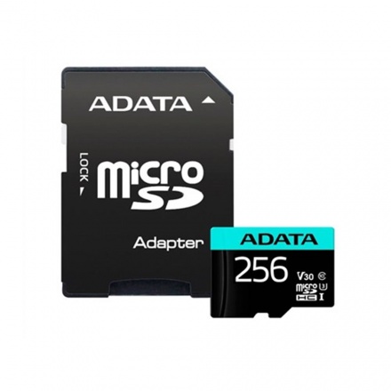 ADATA V30S/micro SDXC/256GB/100MBps/UHS-I U3 / Class 10/+ Adaptér, AUSDX256GUI3V30SA2-RA1