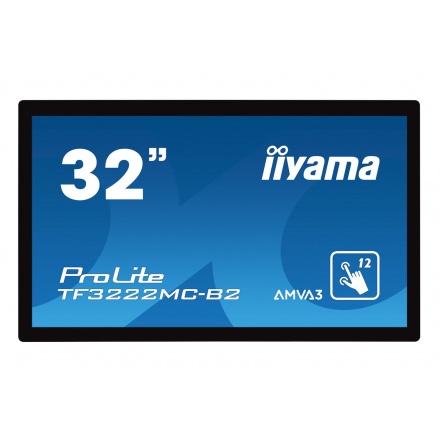 32" iiyama TF3222MC-B2: AMVA3, FullHD, capacitive, 12P, 425cd/m2, VGA, DVI, černý, TF3222MC-B2