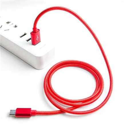 Crono kabel USB 2.0 - microUSB 1m, červený, premium, F167R