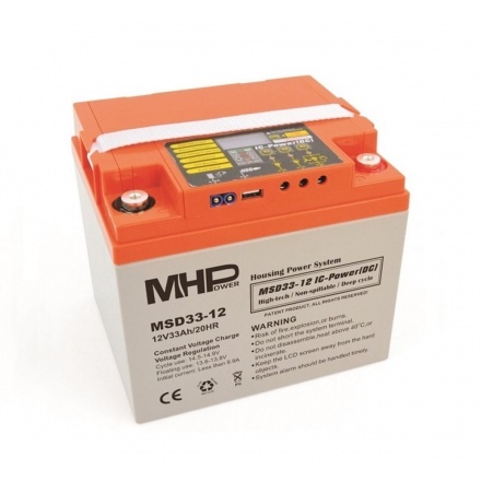 Carspa MHPower MSD33-12 Smart akumulátor VRLA-GEL 12V/33A, MSD33-12